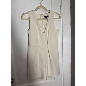 Topshop White Sleeveless Romper